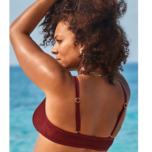 O Ring Knit Mesh Overlay Bikini Top - Size 16 - Picture 3 of 9